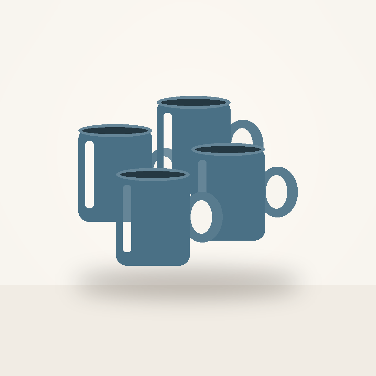 cv-mug-012 Puebla Porcelain Mugs — 4-Piece Set - Image 1