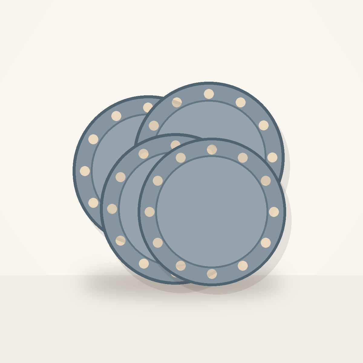 cv-pla-011 Juliana Scalloped Dinner Plates — 4-Piece Set - Image 1