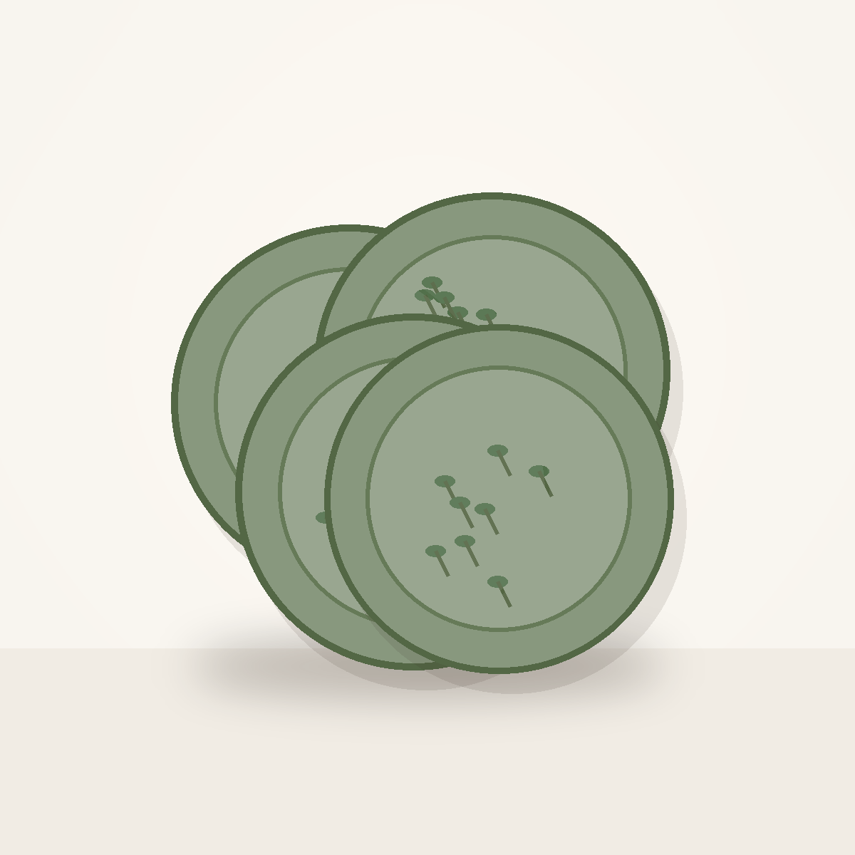 cv-pla-017 Woodland Story Stoneware Dinner Plates — 4-Piece Set - Image 1